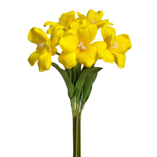 Pcs Real Touch Artificial Flower Faux Full Bloom PU Tulip Bouquet жёлтый