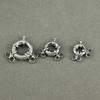 10pcs/lot Rhodium Gold Color Round Copper Spring Clasps For Necklace Bracelet Connectors Clasps With 2 Loop DIY Crafts Findings