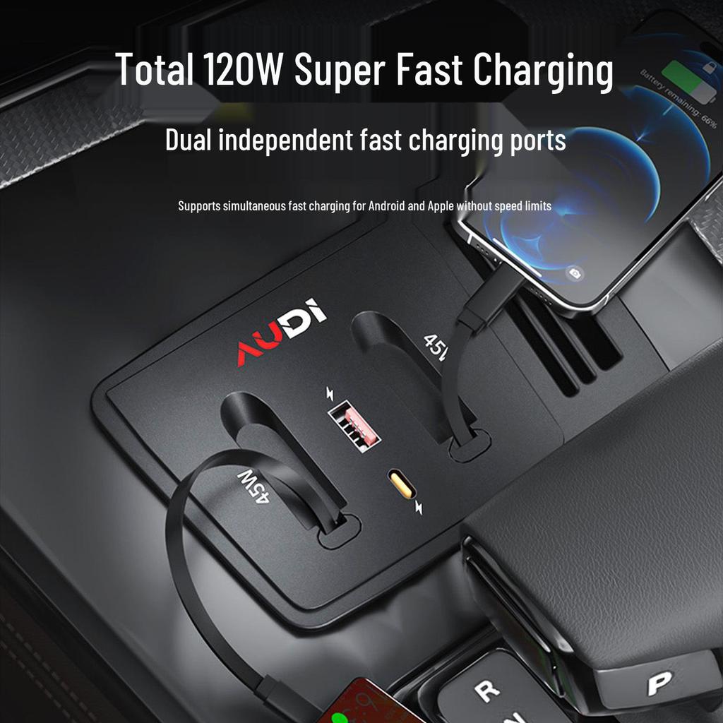 120W Super Fast Q5L Car Wireless Charger Expansion Dock & Interior Modification Accessory