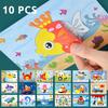 10 Pcs 3D EVA Foam Sticker Creative Art Craft Kit Ideal for Children Boys Girls DIY Cartoon Animal Transportation Painting Education