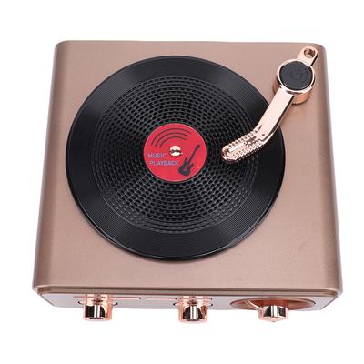 Bluetooth Speaker Vintage Record Player Speaker AM FM SW Radio Retro Rechargeable Portable Record Player Style Speaker