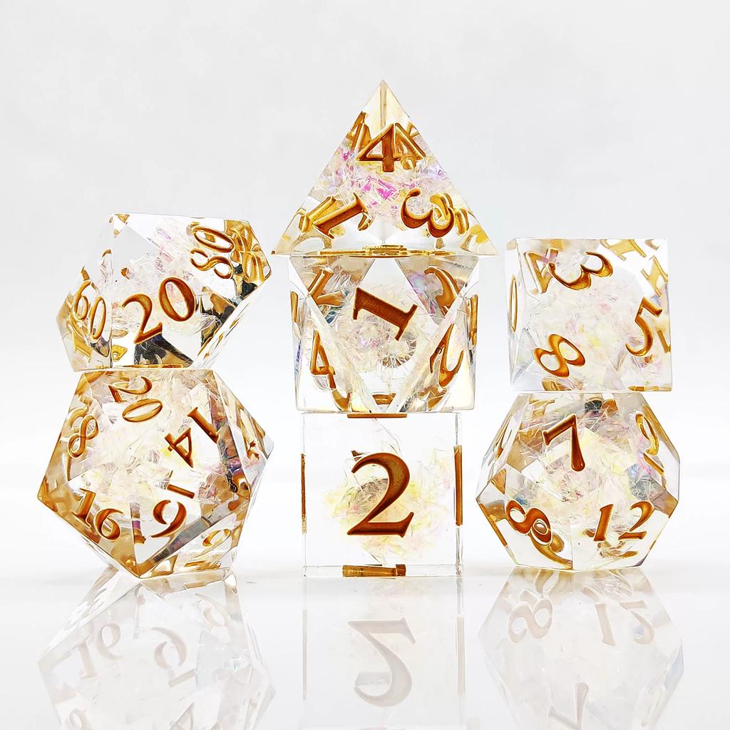 Transparent Resin DND Dice Set Dungeons & Dragons D20 Cthulhu Polyhedron Dice COC Running Group Board Game