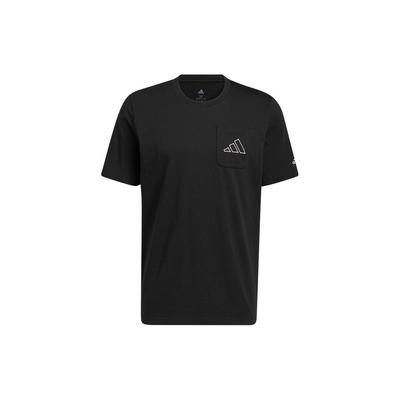 Logo Print Solid Crew Neck Short Sleeve T-Shirt Men Tops Black HI5546