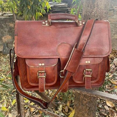 Mochila de couro legítimo vintage bolsa de ombro mensageiro maleta para laptop masculino