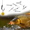 12pcs Metal Bait Spike Carp Fishing Hook Bait Sting Boilie Pin with Clear Rubber Corn Ronnie Hair Rig