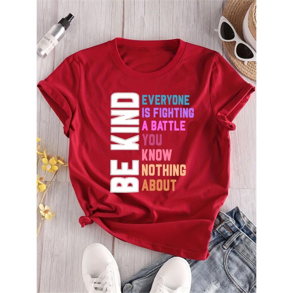 Be Kind Mental Health Women's Tee Inspirational Graphic Casual Positive Top