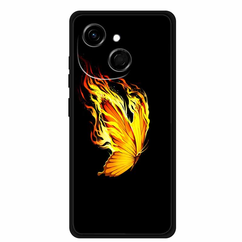 For Tecno Spark 40C Case Soft Black TPU Silicone Back Shockproof Cover for Tecno Spark40C 40 C Case Pop 10 Pro Butterfly Funda