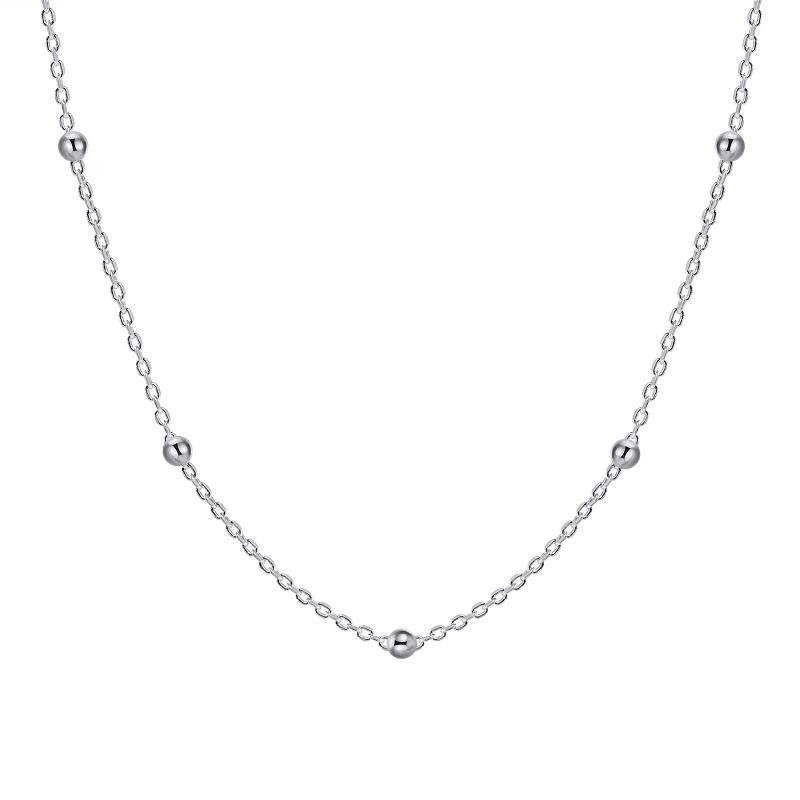 

Fashion Gold Color Round Bead Choker Necklaces for Women Simple Metal Geometric OT Buckle Chain Necklace Aesthetics Zircon Gift