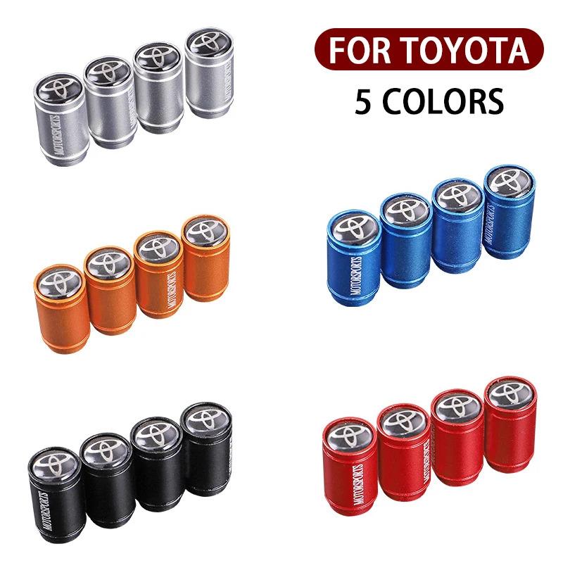 4Pcs Matt Car Wheel Tire Valve Caps for Toyota RAV4 Corolla Camry Frontier Supra C-HR Hilux Tacoma PradoCorolla CHR Accessories