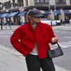 JPNTKY Γυναικεία Vintage Casual Μονόχρωμη με Εκτύπωση Φθινόπωρο Χειμώνας Μακρυμάνικα Μπουφάν & Παλτό με Λαιμό Πόλο