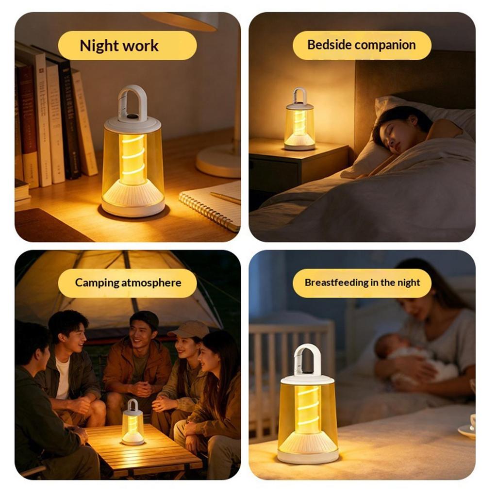 Detachable Camping Lamp Type C Charging 4 Modes Filament Breathing Light Bottom Screw Hole for Tent Bedroom