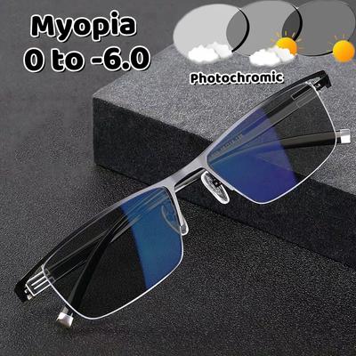 Gafas de protección para conducir al aire libre ultraligeras, gafas para miopía con montura media, gafas de negocios que cambian de color para hombres y mujeres, gafas para ver de cerca