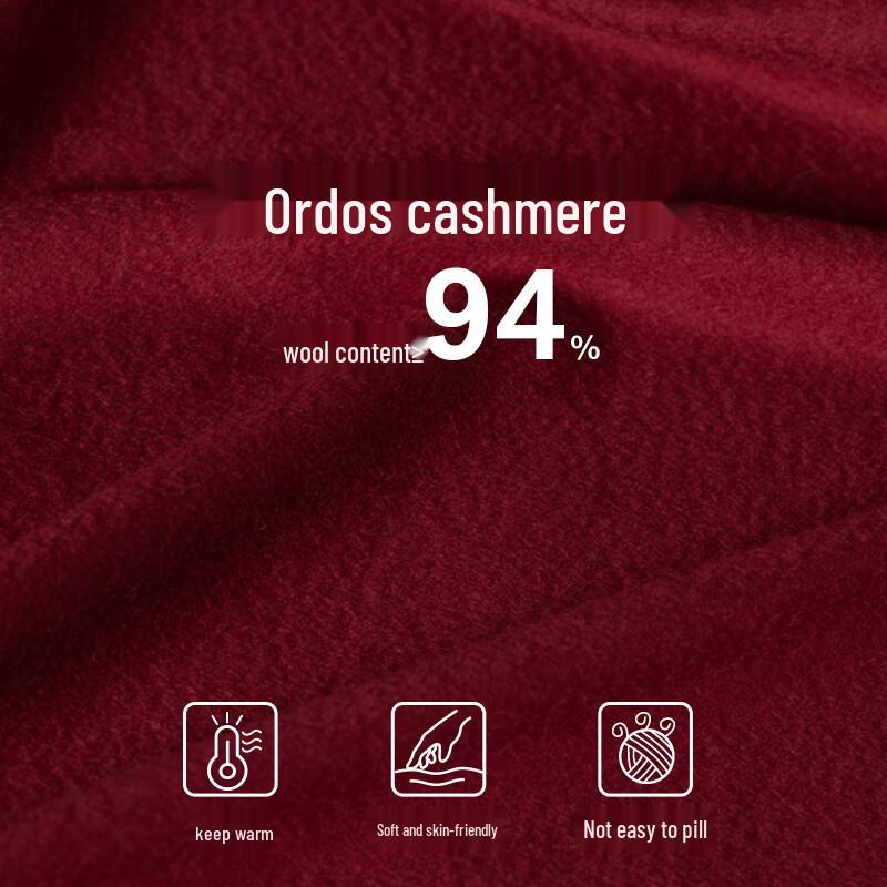 Hengyuanxiang Men's Cashmere Blend Solid Scarf