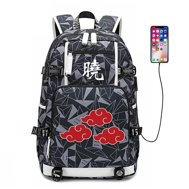 Schoolbag Male Whirlpool Naruto Akira Kaleidoscope Backpack Female High School Junior High School Student Luminous Backpack Big