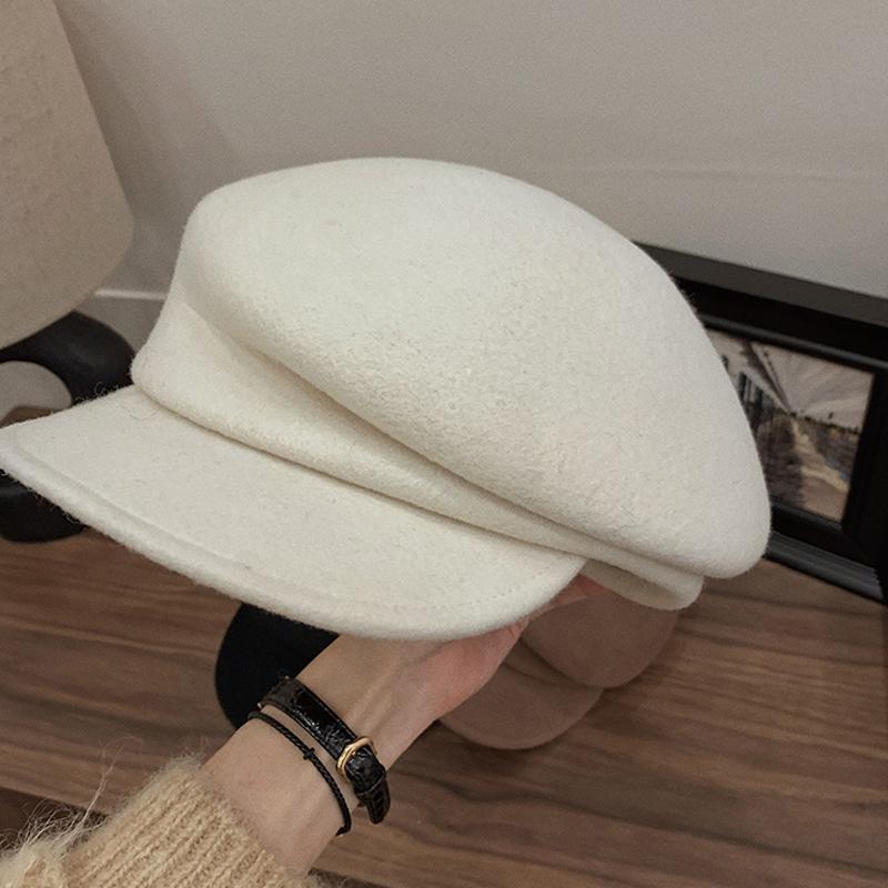 100% Pure Wool Custom Autumn and Winter Beret Designer Wedding Ladies New Peaked Cap Banquet Top Hat