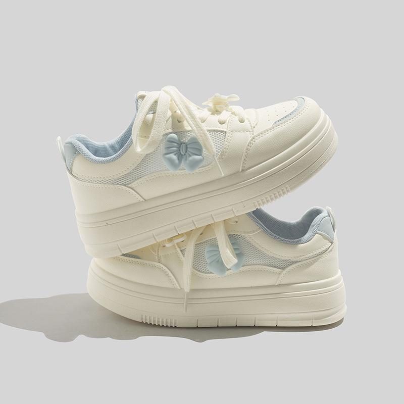 Spring mesh breathable lightweight board shoes student platform casual sports shoes