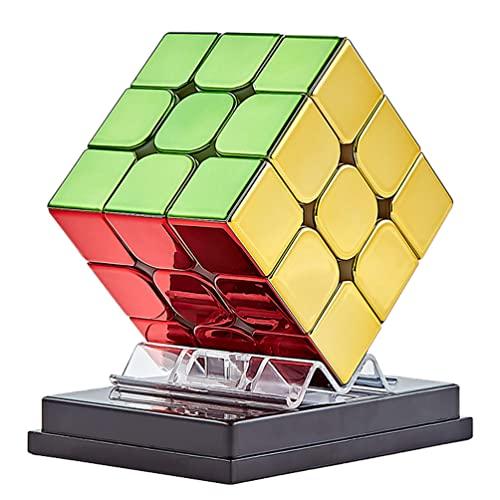 Zauberwürfel, Magnetwürfel mit eingebauten Magneten, Zauberwürfel, 3D-Puzzle, Sanfte Drehung, Lernspielzeug für Profis und Experten (Metallisch 3x3)