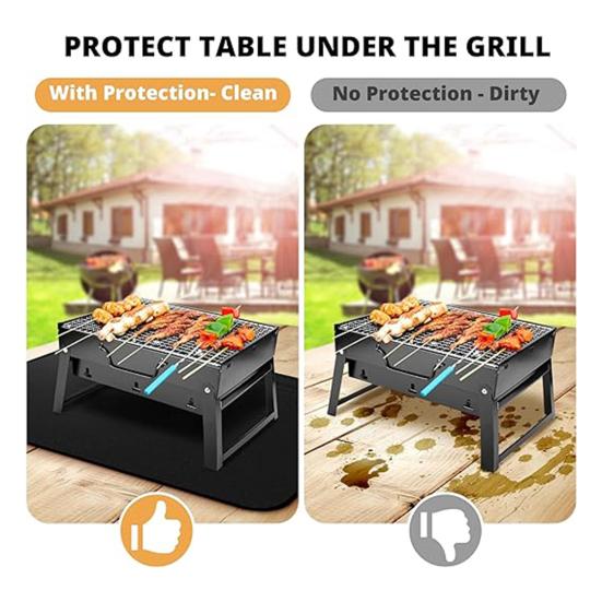 

Огнестойкий коврик для гриля на открытом воздухе для защиты стола для гриля. Жаростойкий, огнестойкий, водонепроницаемый и маслостойкий коврик для гриля для кемпинга.