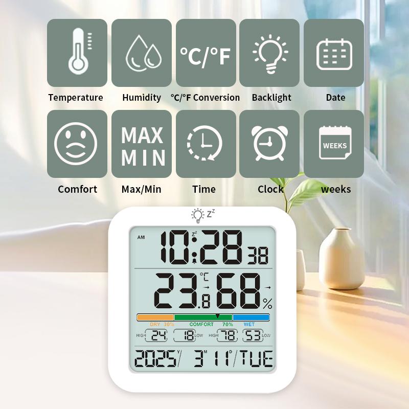 Weather Station Indoor Outdoor Wireless Thermometer Hygrometer With 1 Remote Sensor Temperature And Humidity Gauge Meter Monitor