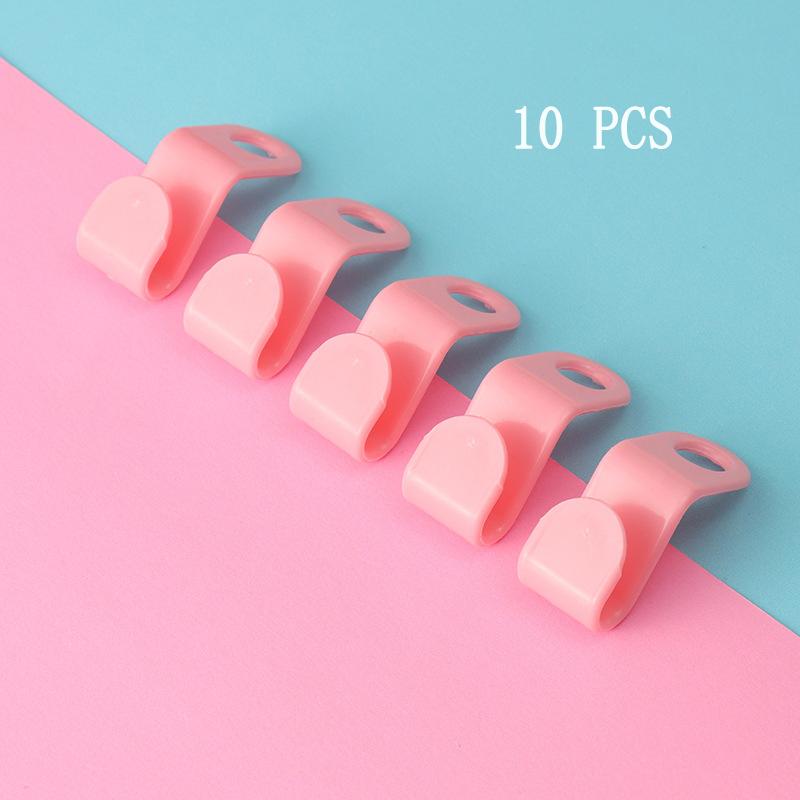 Многофункциональная вешалка для гардероба 1020 шт разъем для вешалки может быть наложена крючок с пряжкой принадлежности для хранения в шкафу 10 pcs розовый 629₽