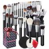 DailyQueen 30PCS High Quality GOAT Natural Hair PROFESSIONAL Pink White Black Makeup Brush Set Private Label Make Up Foundation