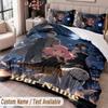 Custom Name Text 3Pcs Bedding Set Spy × Family Duvet Cover And Two Pillowcases