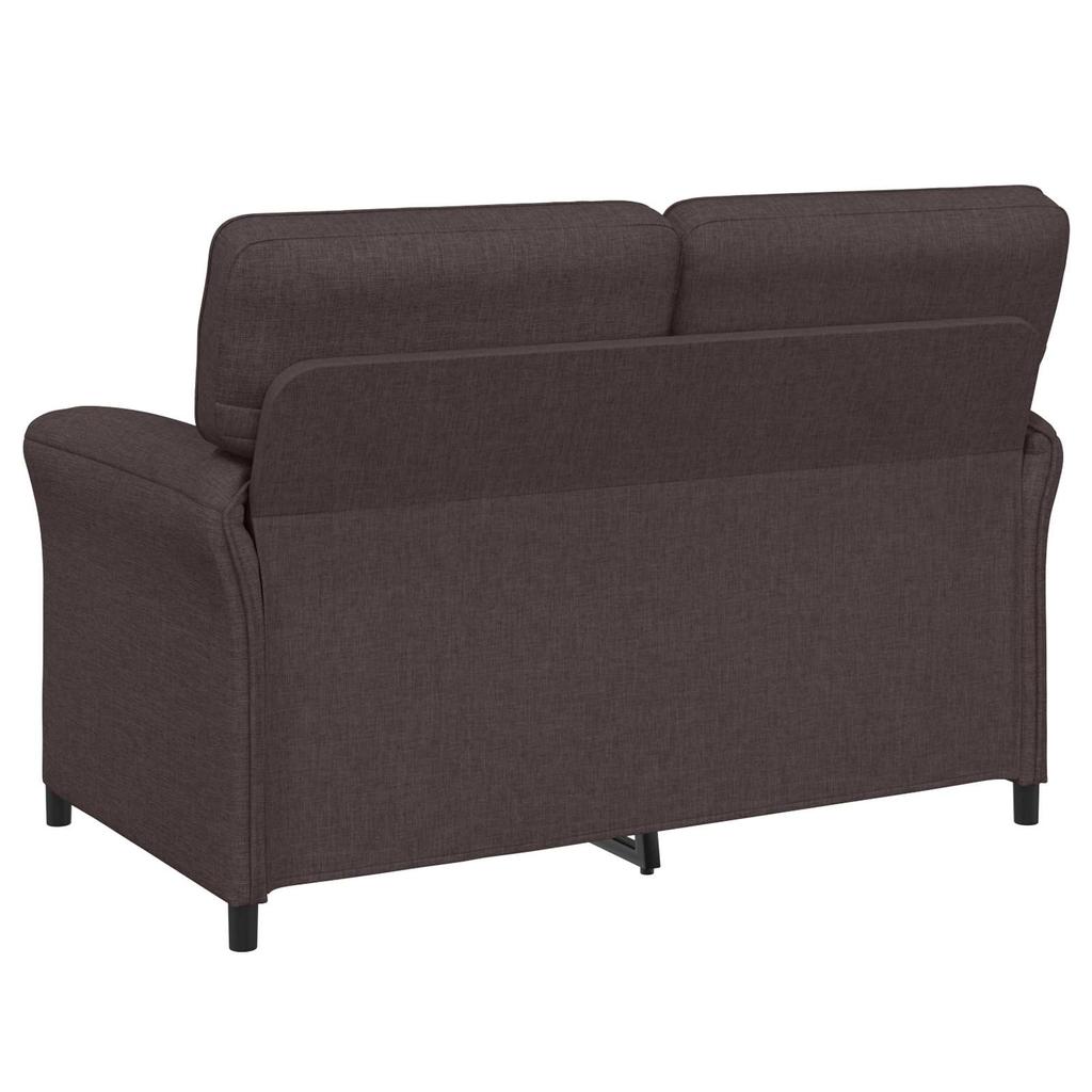 Sofa Set 2 pcs Dark Brown Fabric