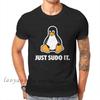 Pánské oblečení Just Sudo It Tričko Vtipné pro muže Operační systém Linux Tučňák Tux Styl oblečení Topy Nadměrné tričko