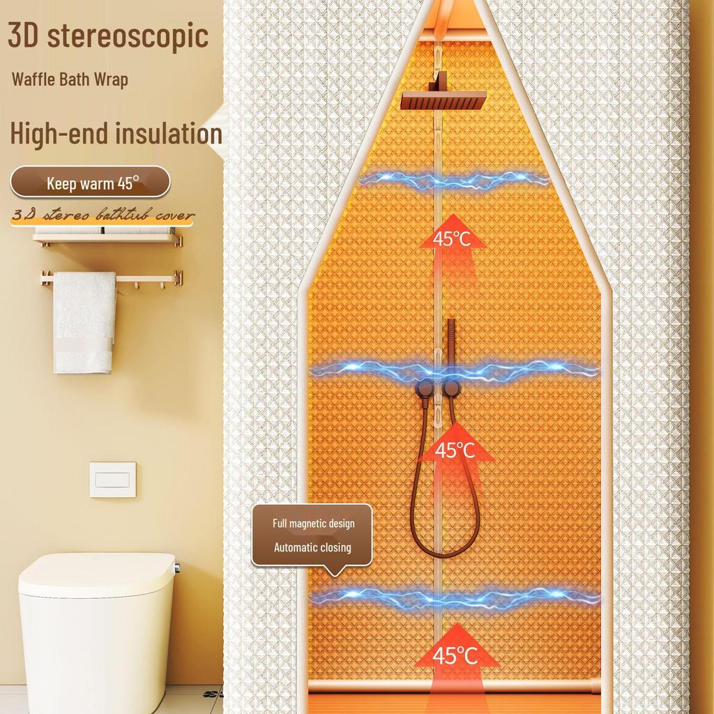 Tenda de Cortina de Chuveiro Impermeável à Prova de Inverno: Espesso, Quente, Sem Instalação Necessária para Banheiros Rurais Frios