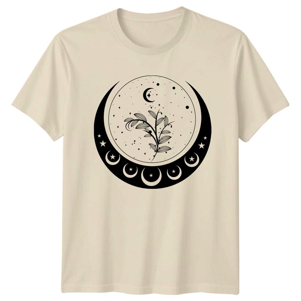 Mystical Moon Phase Botanical Branch TShirt Nature Birthday Gift For Him And Her