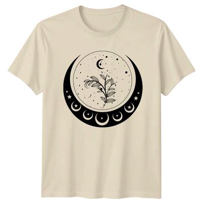Mystical Moon Phase Botanical Branch TShirt Nature Birthday Gift For Him And Her