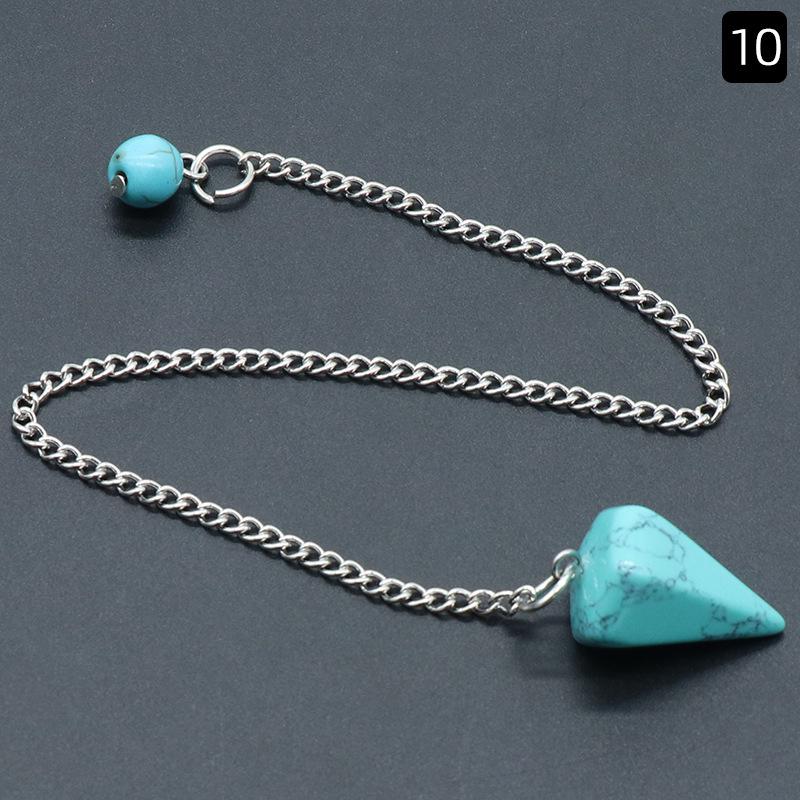 Rose Quartz & Tiger Eye Hexagonal Pyramid Pendulum Agate Crystal Pendant