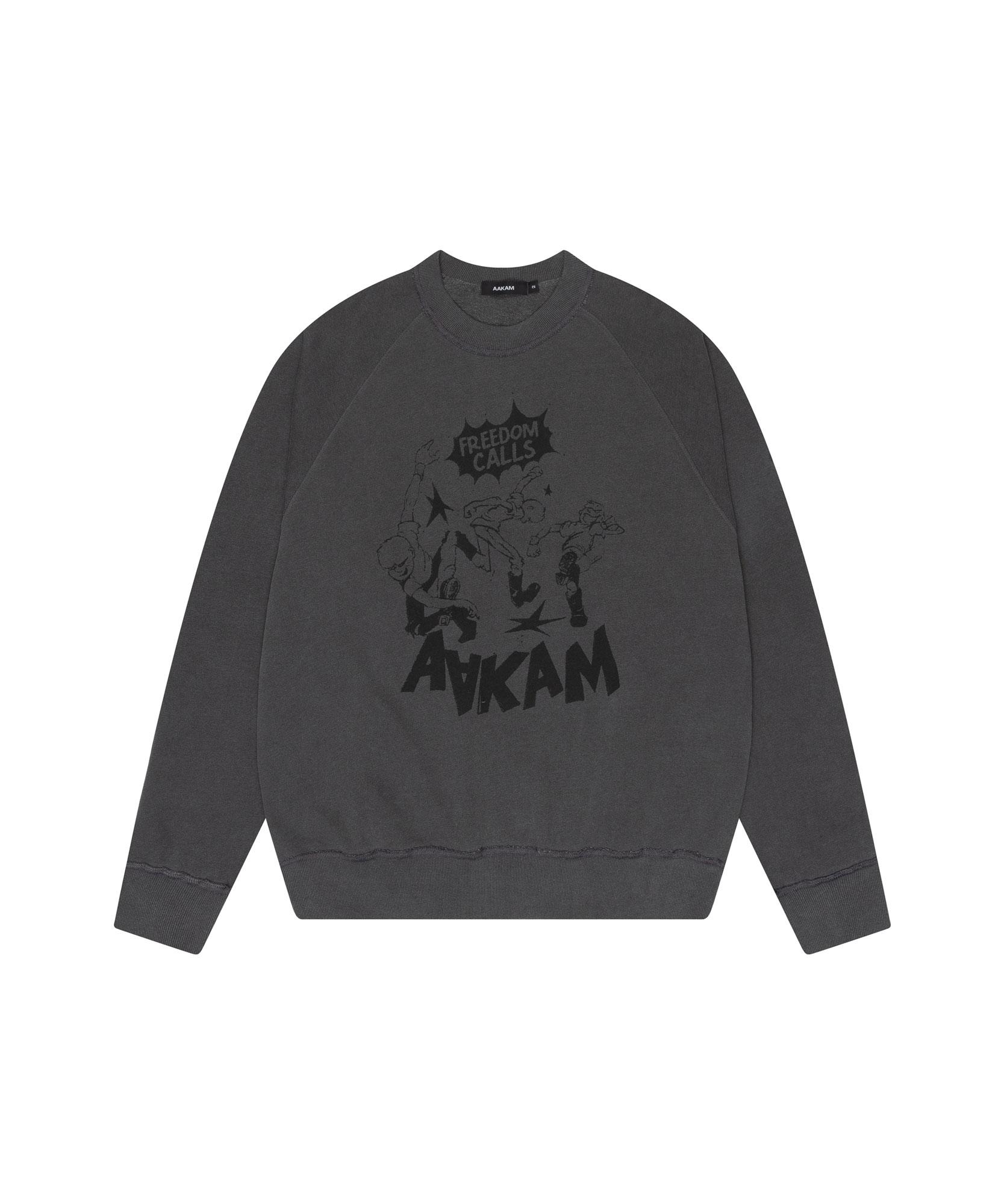 Свитшот Akam с принтом Freedom и рукавами реглан (Темно-серый) Dark Gray/1