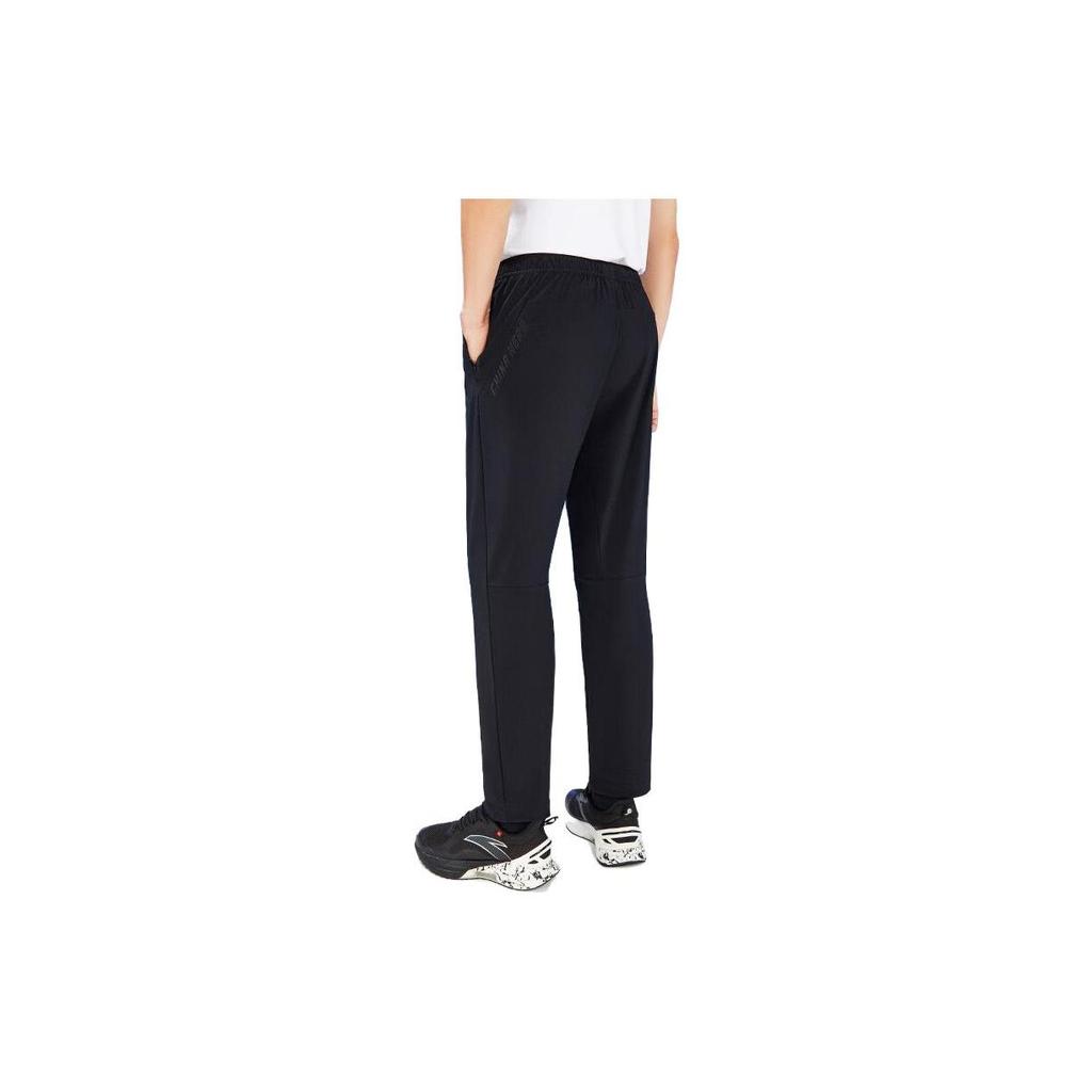 Anta Training Series Logo Knit Straight-Leg Mid-Waist Sports Pants Men Bottoms Black 152327301-2