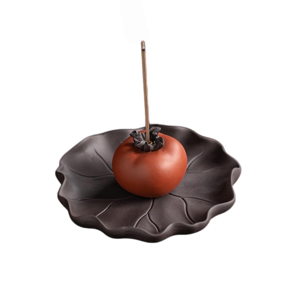 Ceramics Lotus Tabletop Incense Base Zen Chinese Style Lotus Censer Holder Yoga Meditation