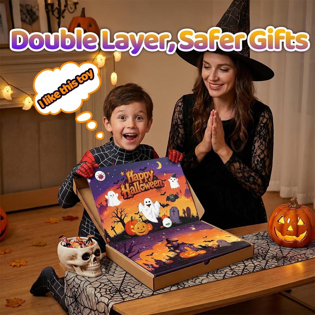Halloween -Day Countdown with 3D Design - Assorted Surprise Toys for Kids