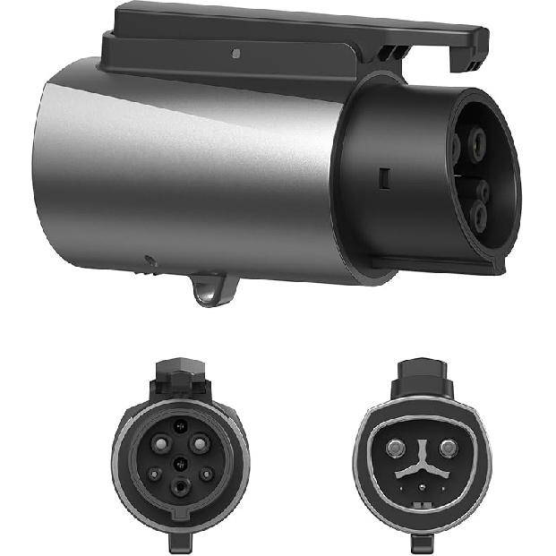 For Tesla To J1772 Adapter With Security Lock, Max 80A 250V Silver Plated NACS To J1772 Adapter For Level 2 EV Charging, Fits Tesla