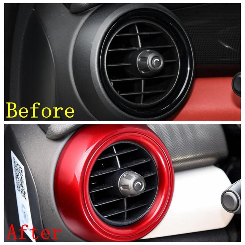 Anneau Cercle Couvercle Garniture de Sortie d'Air AC Latérale du Tableau de Bord Pour Mini Cooper S F55 F56 F57 2014 - Accessoires Rouges