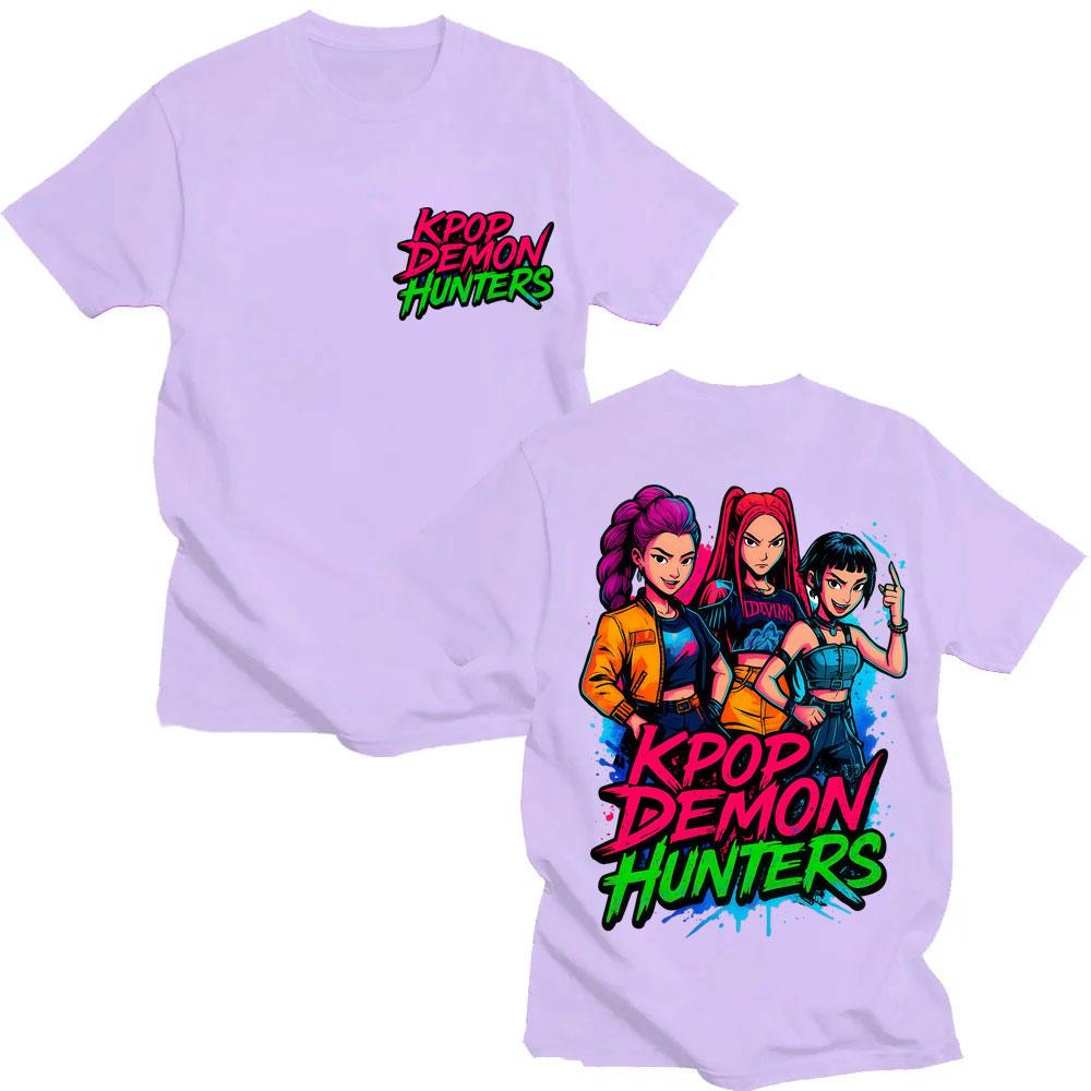 K-pop Demon Hunters Rumi Mira Zpey Classic T-shirt Men Women Trend Harajuku Cartoon T Shirt Oversized Cotton T-shirts Streetwear