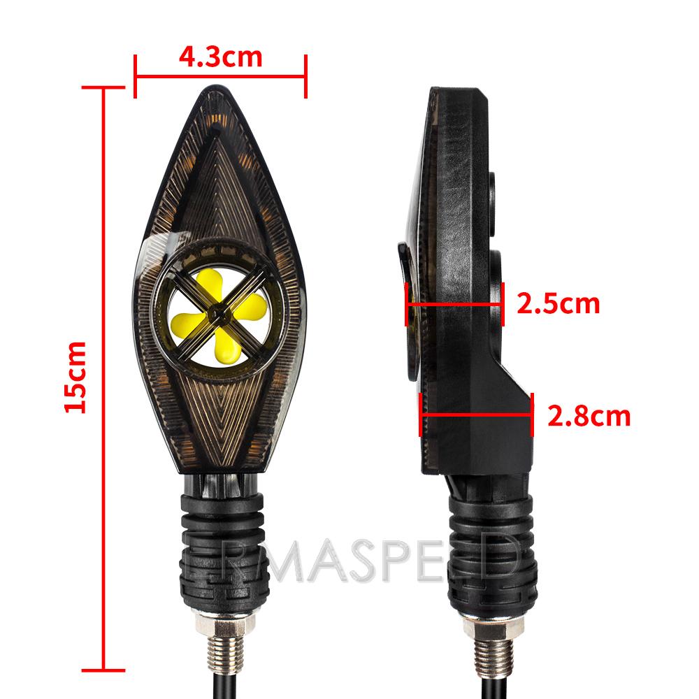 1 Pair Sequential Amber Motorcycle LED Turn Signal Lights Indicators DRL Stop Brake Light For Motorcycle E-bike Scooter