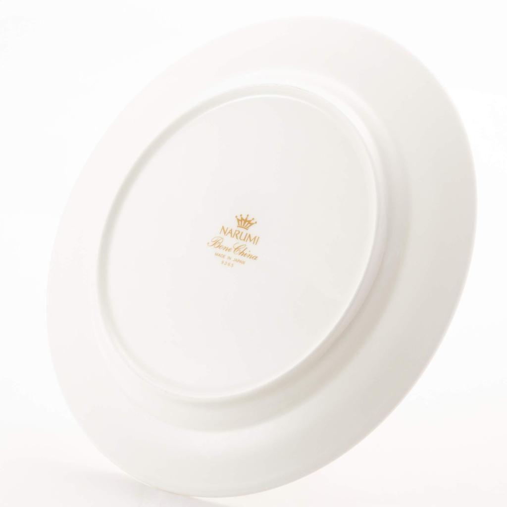 NARUMI Royal Court Simple Dinner Dishwasher Made In Plate, 25cm, White, Plate, Rim, Microwaveable, Safe, Japan, 9265-1672