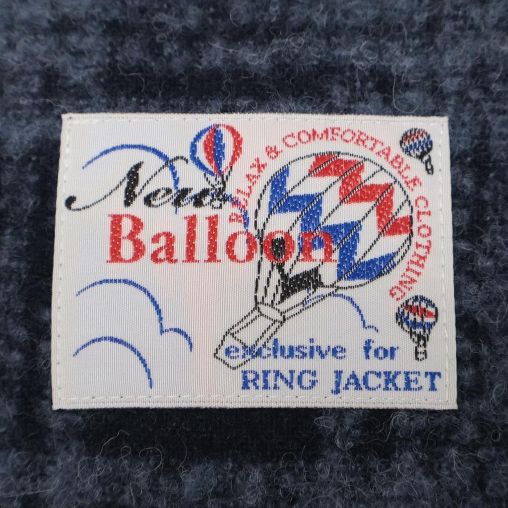 RING JACKET Black x Gray New Balloon 100% Wool Check Pattern 3B Jacket Jacket 52 Black x grayUsed