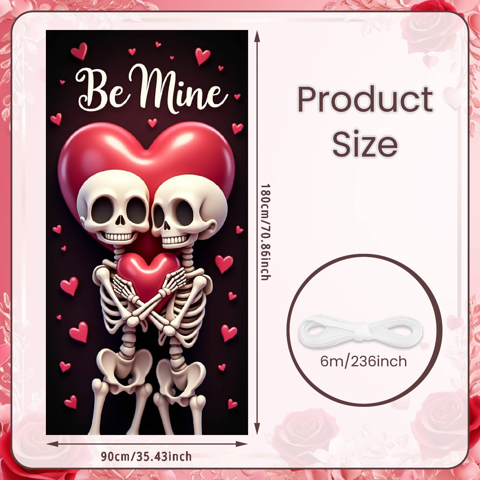 

Heart Skeleton Backdrop Spooky Romance Valentine Skeleton Background Be Mine Banner Black Background Gothic Romance Display