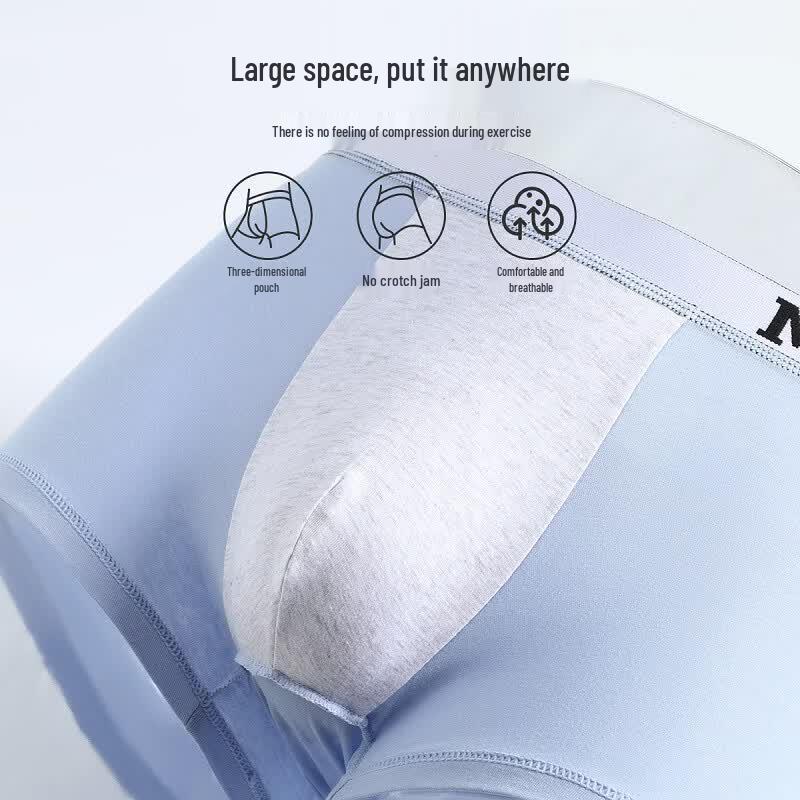 Fenteng Men's 10A Antibacterial Cotton Boxer Briefs 4-Pack