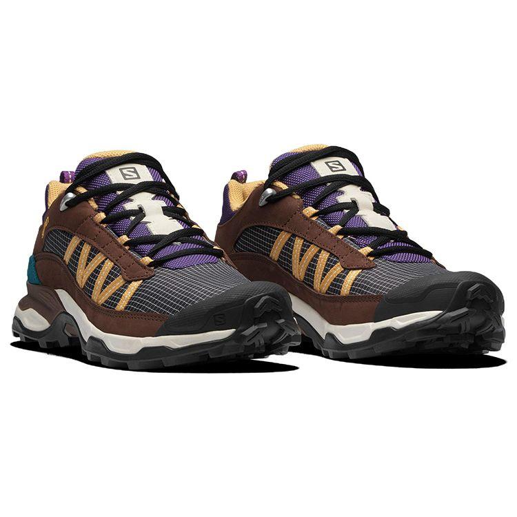 SALOMON XT-6 Shelter Low Leather Trendy Design Fabric Wear-Resistant Low-Top Running Shoes Unisex Sneakers Gray Brown Purple 414670