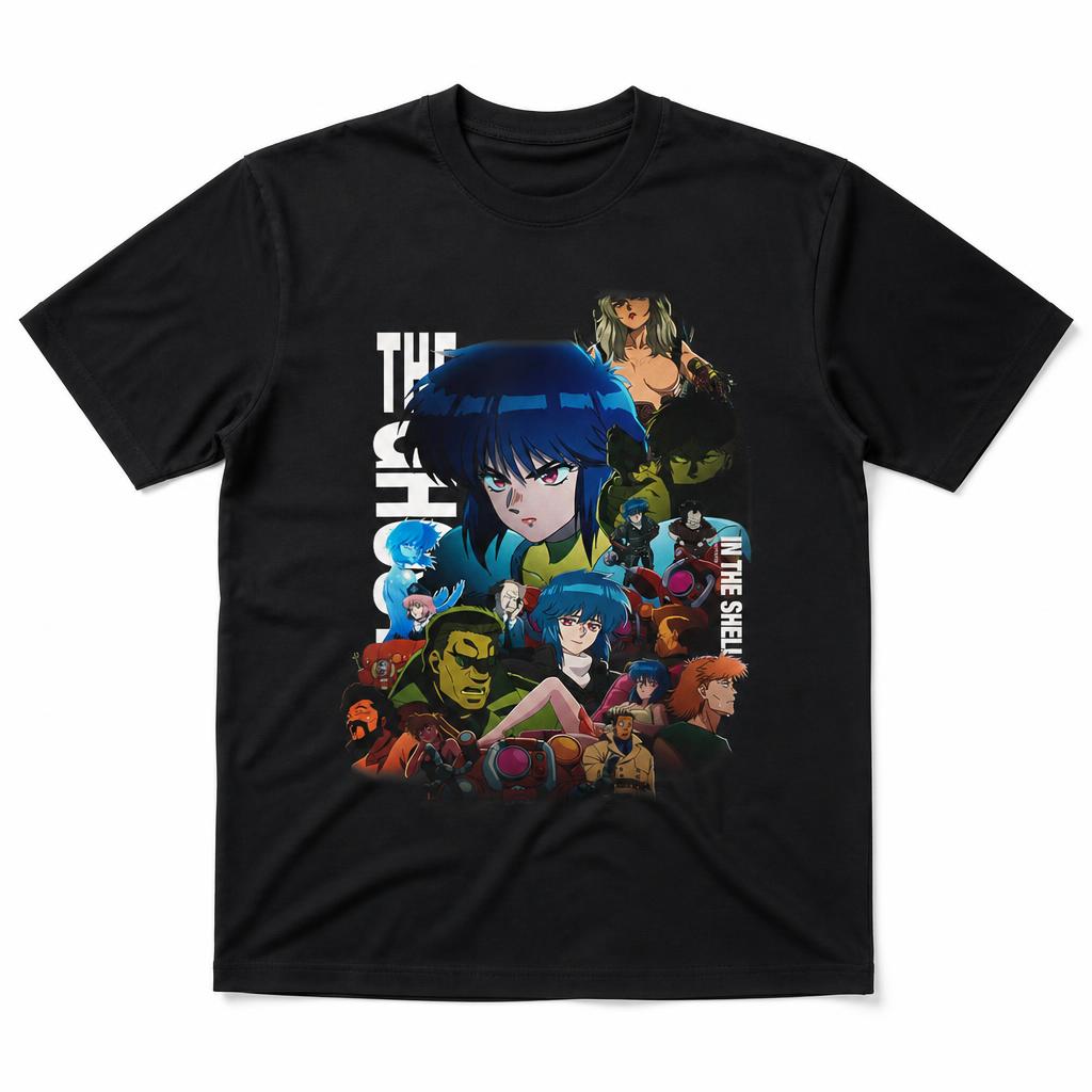 Ghost In The Shell Collage Unisex Retro T Shirt 100 Cotton Clothing Fun Short Sleeve Tee Gift Tshirts