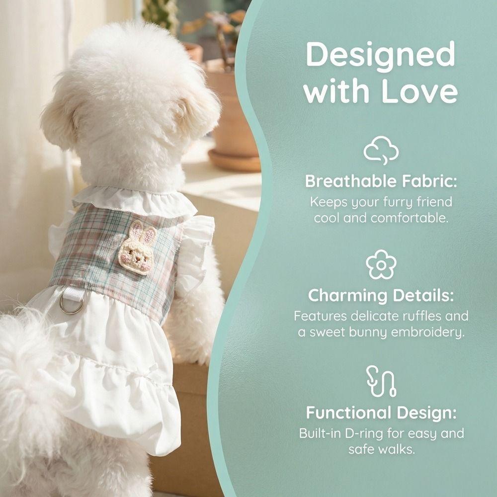 Comfortable Plaid Pet Dress Fashion Dog Vest Dress Adorable Pet Clothes  For Dogs Cats