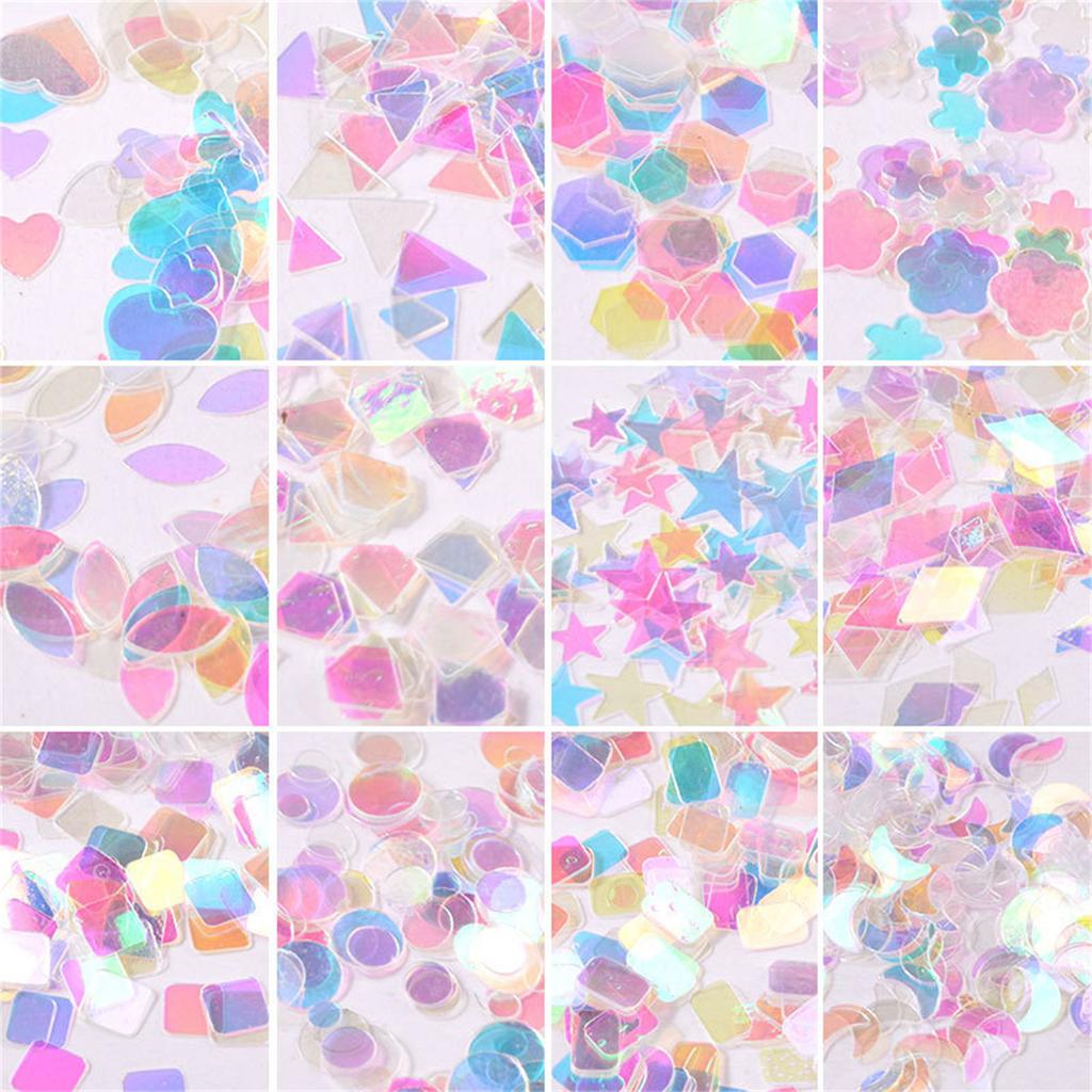 10g(2000Pcs)/Pack Various Styles Mixed Colors Shape Loose Sequins DIY Nail Craft Jewelry Making, Wedding Decoration Confetti