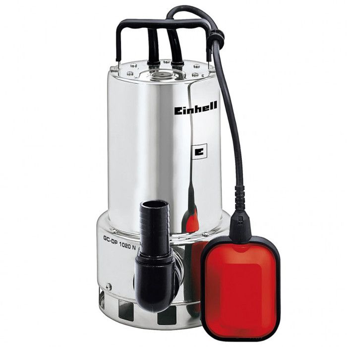 Einhell pompe d’évacuation pour eaux chargées gc-dp 1020 n (1000 w, immersion 5 m, câble 10 m) livrée avec adaptateurs