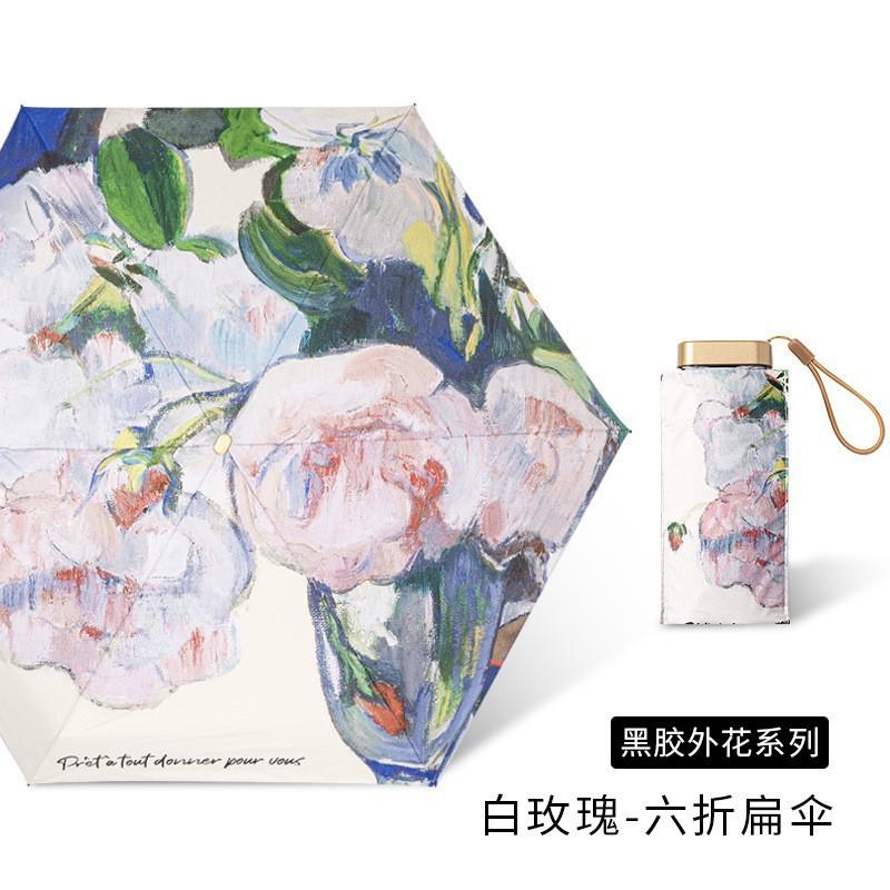 

Мини Солнцезащитный Зонт Картина Маслом Розы Маленький Карманный Дождевой Зонт Складной Зонт УФ Ультрафиолетовая Защита Солнцезащитный Козырек Парасоль